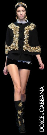 Dolce Gabbana black gold crop jacket Milan AW12